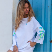 Cargar imagen en el visor de la galería, Sudadera Hippie palmera blanco