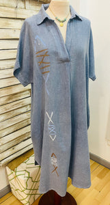 Vestido Fish azul Valentina’s Moon ( pintado a mano )