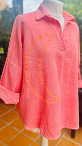 Camisa luna orange Valentina’s Moon ( pintada a mano)