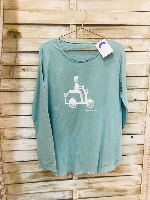 Camiseta verde agua ML  moto Valentina`s Moon