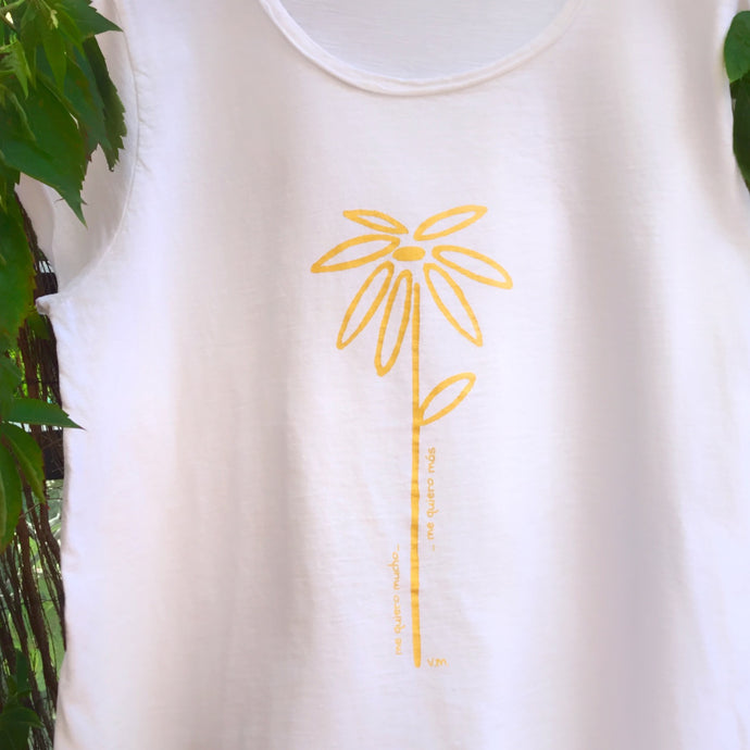 Camiseta Mujer MC Flor amarilla